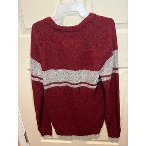 American Eagle Seriously Soft Red and Gray Sweater